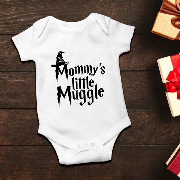 *NEW* Baby Onesie - Mommy's little Muggles - White, 100% Cotton - Picture 2 of 5